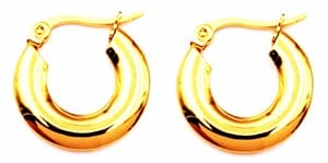 ​​​​​​​​Welch Gold Steel Hoop Oval Earrings