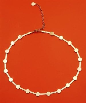 ​​Welch Gold Steel Italian Chain Choker Necklace