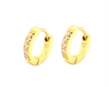 ​​​​​​​​Welch Gold Çelik Taşlı 6 Mm Halka Küpe