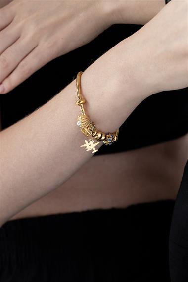 ​Welch Gold Steel Aircraft Charm Bracelet