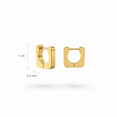 ​​​​​​​​​​​​​​Welch Gold Kadın Minimal Kare Çelik Küpe 