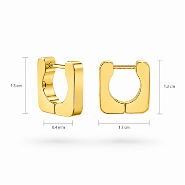 ​​​​​​​​​​​​​​Welch Gold Kadın Minimal Kare Çelik Küpe 