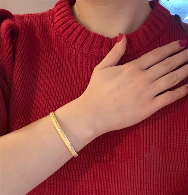 ​Welch Gold Taşlı Çelik Bileklik