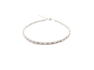 ​Welch Italian Cut Pearl Dorica Silver Anklet