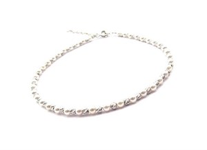 ​Welch Italian Cut Pearl Dorica Silver Anklet