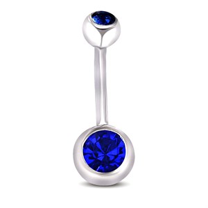 ​Welch Womens Steel Belly Model Blue Stone Piercing