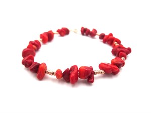 ​Welch Coral Stone Silver Anklet