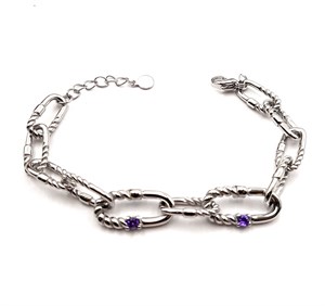 ​​​​Welch Purple Green Stone Steel Bracelet