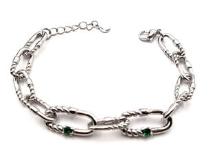 ​​​​Welch Purple Green Stone Steel Bracelet