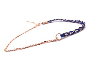 Welch Neon Blue Rope Chain Silver Anklet