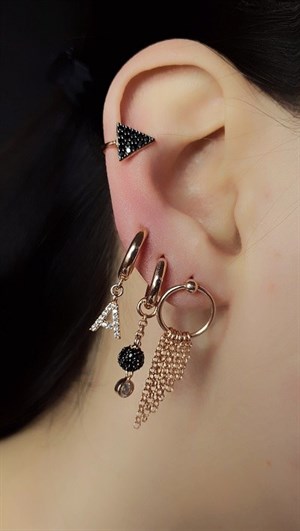 Welch Single Silver Letter Earrings