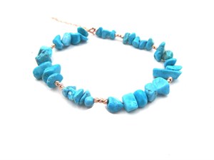 ​Welch Turquoise Stone Silver Anklet
