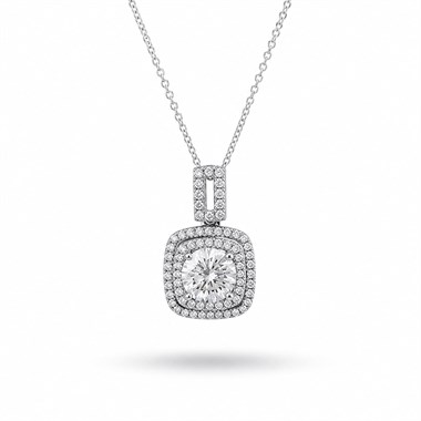 925 Ayar Gümüş .0.5 Karat Moissanite Taşlı Tektaş Kolye