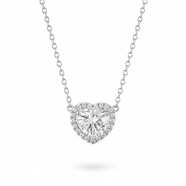 925 Ayar Gümüş 1 Karat Moissanite Taşlı Tektaş Kolye