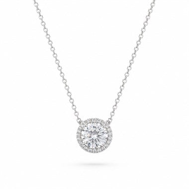 925 Ayar Gümüş 1 Karat Moissanite Taşlı Tektaş Kolye