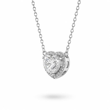 925 Ayar Gümüş 1 Karat Moissanite Taşlı Tektaş Kolye