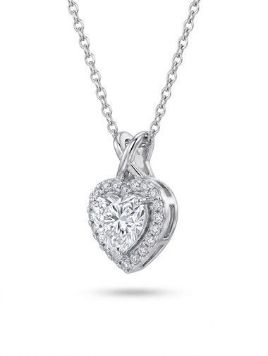 925 Ayar Gümüş 5 Karat Moissanite Taşlı Tektaş Kolye