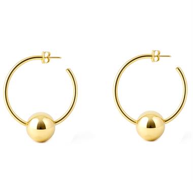 ​​​​​​​​​​​​​​Welch Altın Kaplama Yarım Halka Çelik Top Küpe