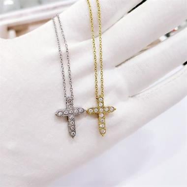 Welch Gold Çelik Taşlı Haç Kolye