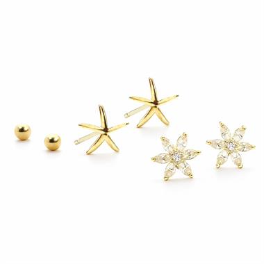 Welch Milano Kararmayan 925 Ayar Gümüş Kalpli Deniz Yıldızı Küpe