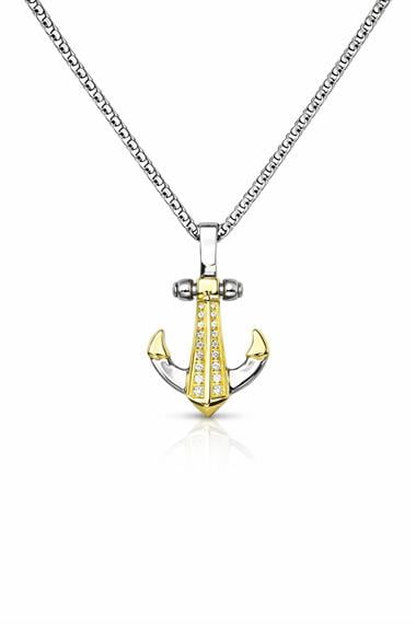 Welch Çelik Taşlı Çapa Kolye Erkek Çelik Kolye ve Erkek Kolye Modelleri - WELCH 