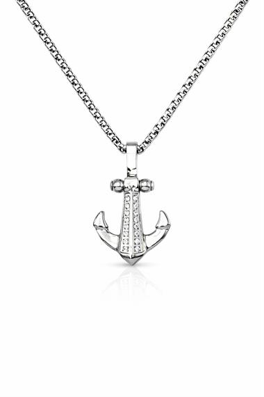 Welch Çelik Taşlı Çapa Kolye