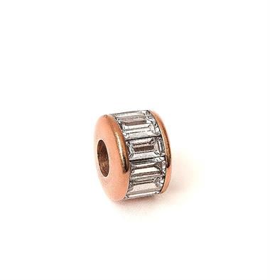​​Welch Steel Rose Baguette Charm Beads