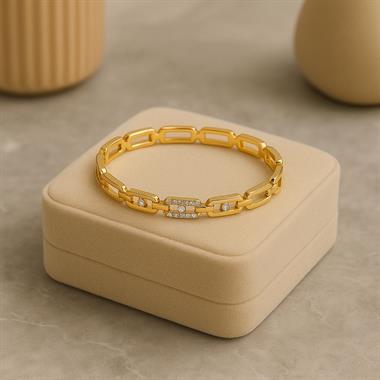 Welch Gold Taşlı Çelik Bileklik