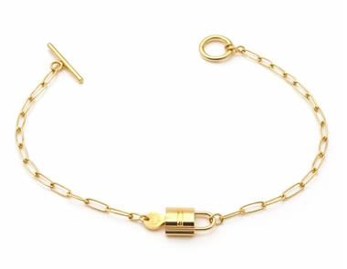 Welch Gold Steel Padlock Bracelet