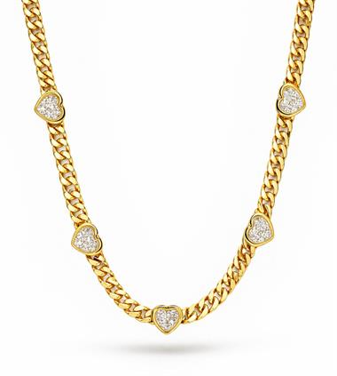 Welch Altın Kaplama Kalpli Çelik Kolye