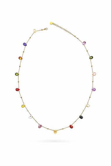 Welch Gold Çelik Renkli Damla Taş Kolye