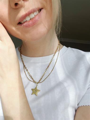 Welch Çelik Yıldızlı Kolye