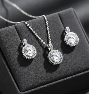 Welch Milano 925 Ayar Kararmaz Gümüş Kolye Küpe Set