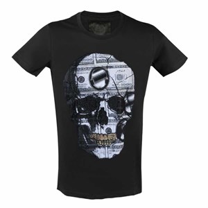 U-1945 Mc Element Stone Usd Dollar Skull T-Shirt