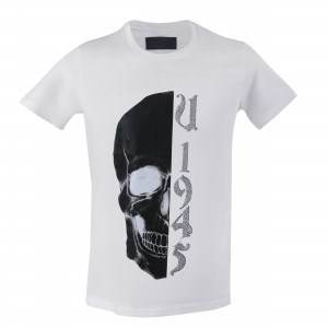 U-1945 Mc Element Stone Half Skull T-Shirt