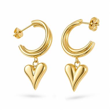 Welch Gold Halka Kalpli Çelik Küpe