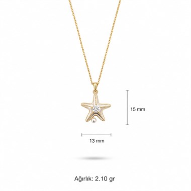 Welch Deniz Yıldızı Kolye – 925 Gümüş Gold Kaplama