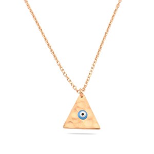 Welch 925 Sterling Silver Evil Eye Triangle Necklace