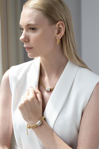 Welch Gold Model Stone Chain Steel Bracelet