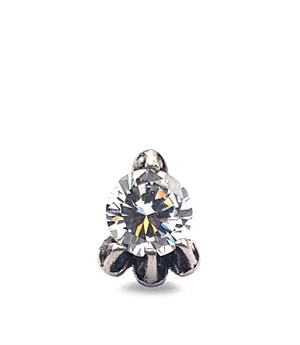 Welch Beyaz Taşlı Erkek Çelik Küpe