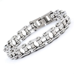 Welch Bicycle Chain White Mens Steel Bracelet