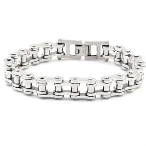 Welch Bicycle Chain White Mens Steel Bracelet