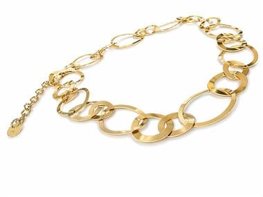 Welch Büyük Halka Zincir Çelik Kolye – Gold Kaplama