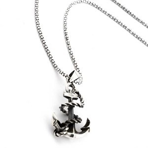 Welch Anchor Mens Silver Necklace
