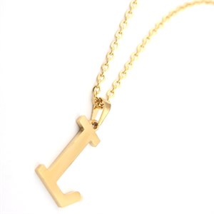 Welch Steel Gold Model Letter L Necklace