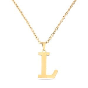 Welch Steel Gold Model Letter L Necklace