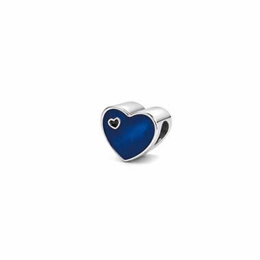 ​Welch Steel Blue Heart Love Charm Beads