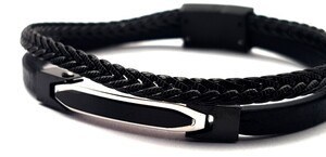 Welch Steel Leather Steel Combination Bracelet