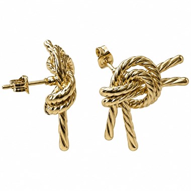 Welch Çelik Gold Burgu Düğüm Küpe