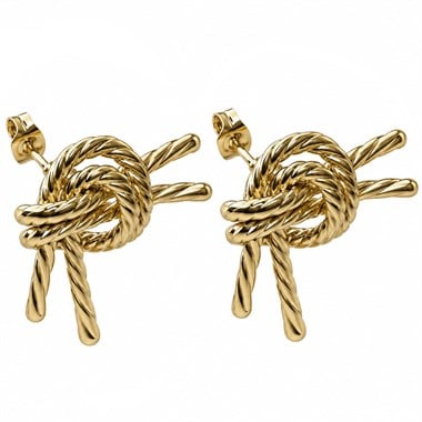 Welch Çelik Gold Burgu Düğüm Küpe